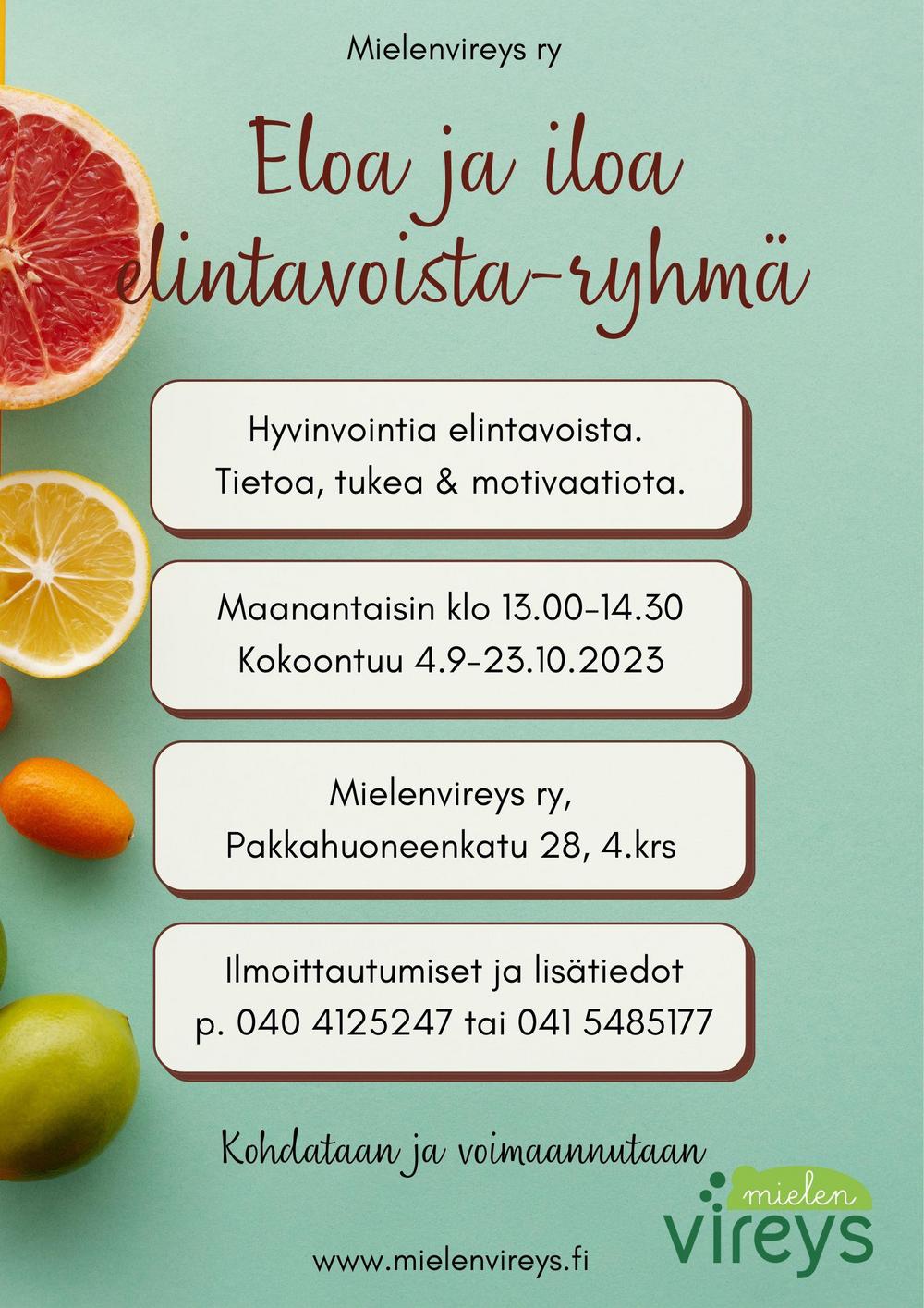 Vertaistervarit-ryhmä Eloa Ja Iloa Elintavoista | Vertaistervarit-hanke ...